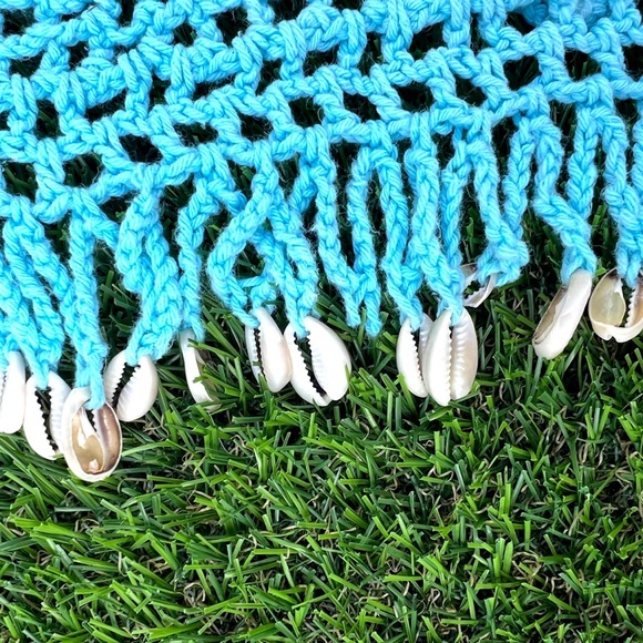 Blue Crochet Halter Tank Top - Picture 6 of 9